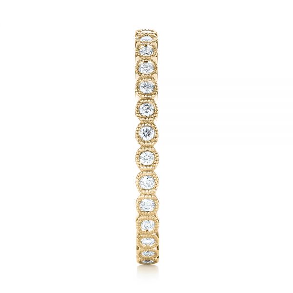 14k Yellow Gold 14k Yellow Gold Bezel Set Diamond Eternity Wedding Band - Side View -  103639