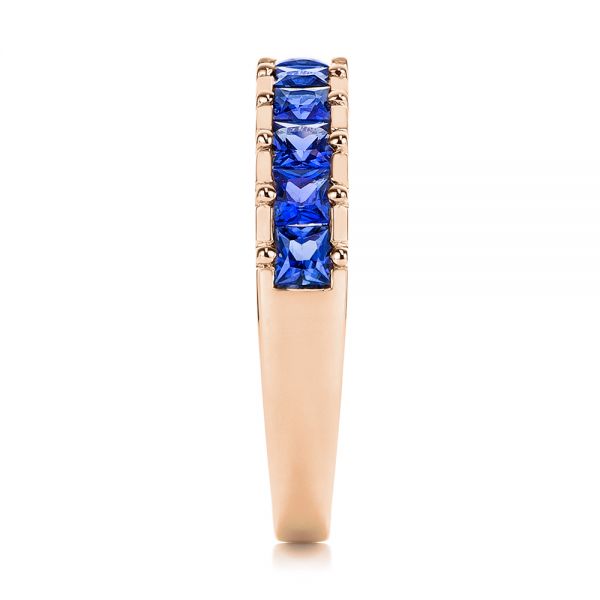 14k Rose Gold 14k Rose Gold Blue Sapphire Channel Set Wedding Band - Side View -  106001 - Thumbnail