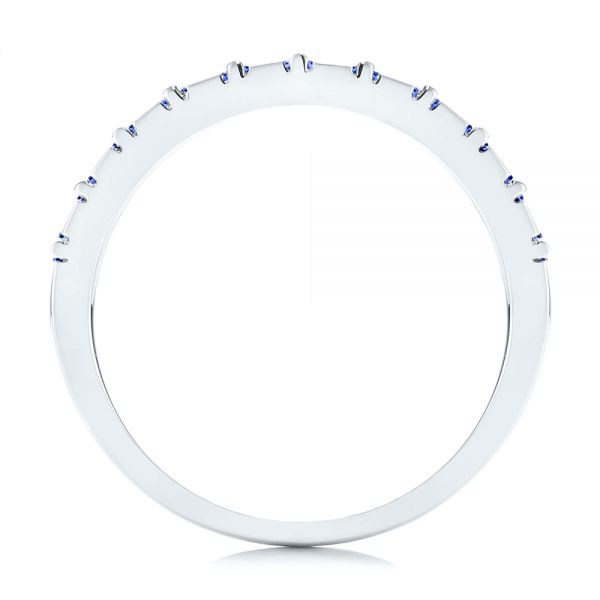 18k White Gold 18k White Gold Blue Sapphire Channel Set Wedding Band - Front View -  106001 - Thumbnail