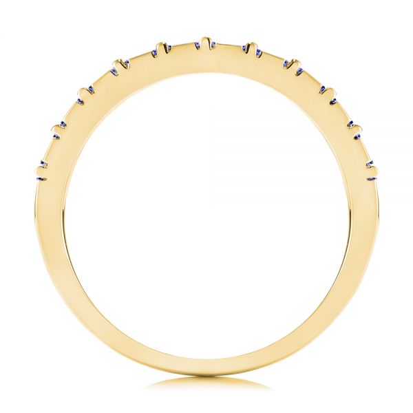 14k Yellow Gold 14k Yellow Gold Blue Sapphire Channel Set Wedding Band - Front View -  106001 - Thumbnail