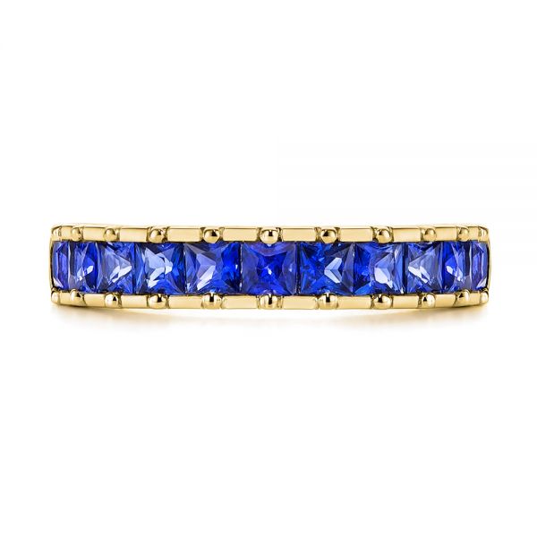 14k Yellow Gold 14k Yellow Gold Blue Sapphire Channel Set Wedding Band - Top View -  106001 - Thumbnail