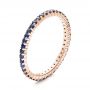 18k Rose Gold 18k Rose Gold Blue Sapphire Stackable Eternity Band - Three-Quarter View -  101928 - Thumbnail