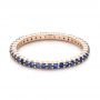 14k Rose Gold 14k Rose Gold Blue Sapphire Stackable Eternity Band - Flat View -  101928 - Thumbnail