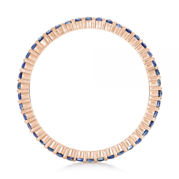 18k Rose Gold 18k Rose Gold Blue Sapphire Stackable Eternity Band - Front View - 101928