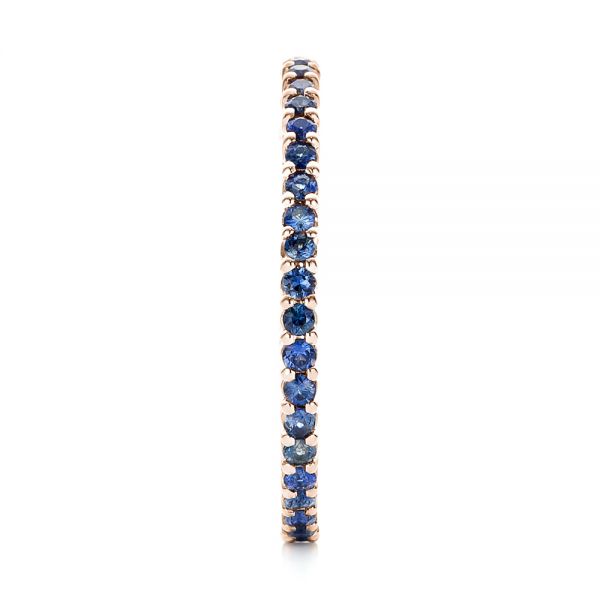 18k Rose Gold 18k Rose Gold Blue Sapphire Stackable Eternity Band - Side View -  101928