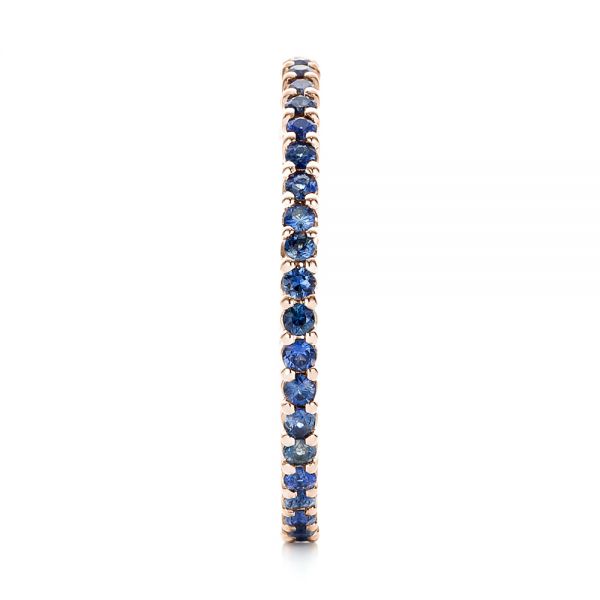 18k Rose Gold 18k Rose Gold Blue Sapphire Stackable Eternity Band - Side View - 101928