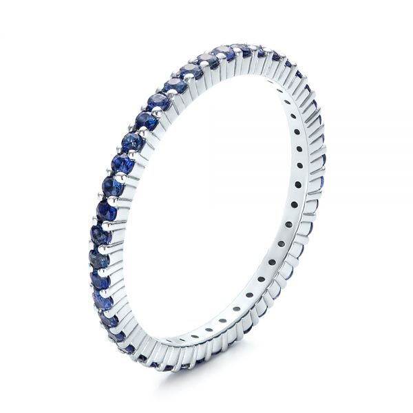  Platinum Platinum Blue Sapphire Stackable Eternity Band - Three-Quarter View -  101928