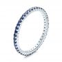 14k White Gold 14k White Gold Blue Sapphire Stackable Eternity Band - Three-Quarter View -  101928 - Thumbnail