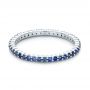  Platinum Platinum Blue Sapphire Stackable Eternity Band - Flat View -  101928 - Thumbnail