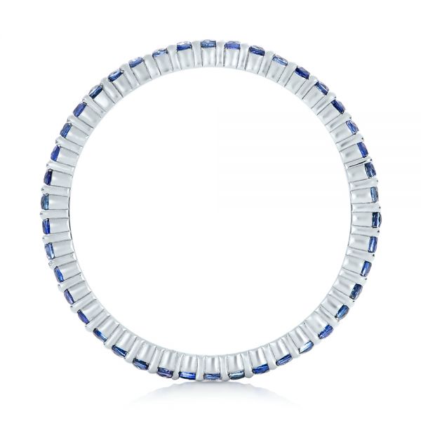 14k White Gold 14k White Gold Blue Sapphire Stackable Eternity Band - Front View -  101928