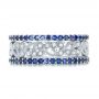 18k White Gold Blue Sapphire Stackable Eternity Band - Front View -  101928 - Thumbnail