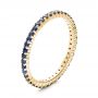 14k Yellow Gold Blue Sapphire Stackable Eternity Band