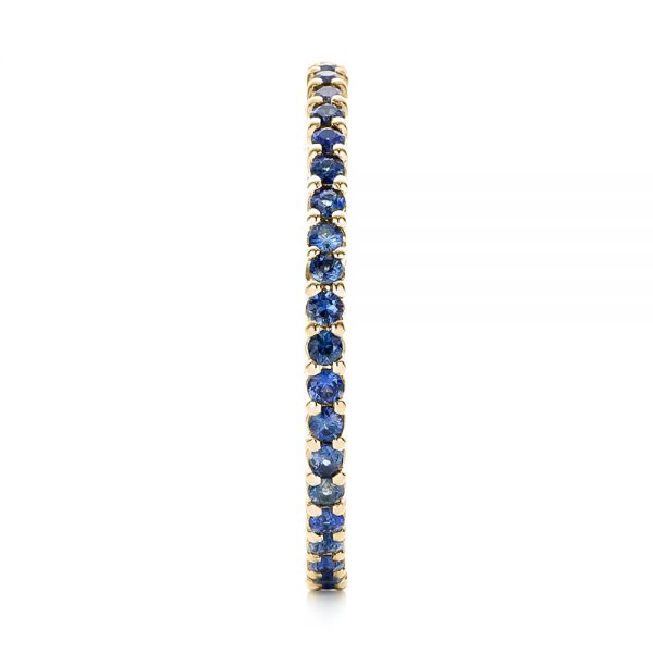 18k Yellow Gold 18k Yellow Gold Blue Sapphire Stackable Eternity Band - Side View -  101928