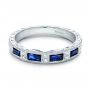 Blue Sapphire Wedding Band With Matching Engagement Ring - Kirk Kara - Flat View -  1275 - Thumbnail