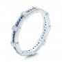 14k White Gold 14k White Gold Blue Sapphire And Diamond Stackable Eternity Band - Three-Quarter View -  101907 - Thumbnail