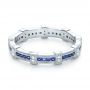  Platinum Platinum Blue Sapphire And Diamond Stackable Eternity Band - Flat View -  101907 - Thumbnail