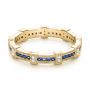 14k Yellow Gold 14k Yellow Gold Blue Sapphire And Diamond Stackable Eternity Band - Flat View -  101907 - Thumbnail