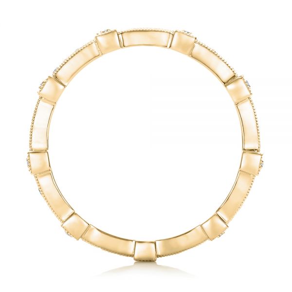 18k Yellow Gold 18k Yellow Gold Blue Sapphire And Diamond Stackable Eternity Band - Front View - 101907