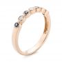 18k Rose Gold 18k Rose Gold Blue Sapphire And Diamond Stackable Ring - Three-Quarter View -  104575 - Thumbnail