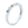  Platinum Platinum Blue Sapphire And Diamond Stackable Ring - Three-Quarter View -  104575 - Thumbnail