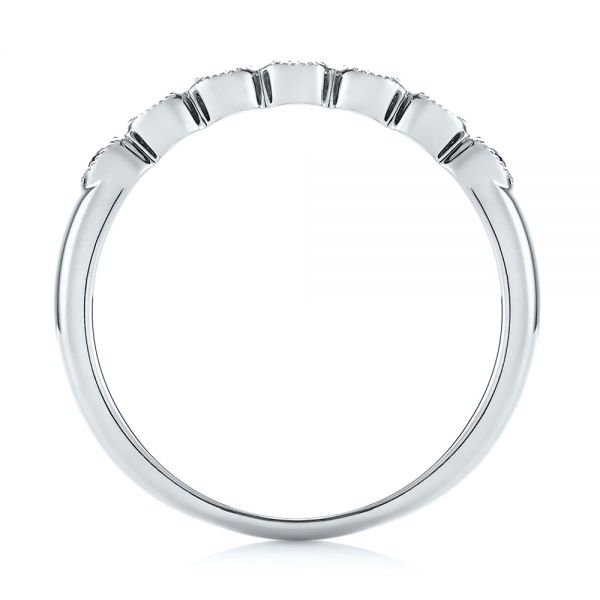 Platinum Platinum Blue Sapphire And Diamond Stackable Ring - Front View - 104575