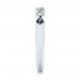  Platinum Platinum Blue Sapphire And Diamond Stackable Ring - Side View -  104575 - Thumbnail