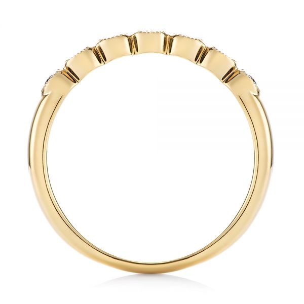 14k Yellow Gold Blue Sapphire And Diamond Stackable Ring - Front View - 104575