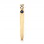 14k Yellow Gold Blue Sapphire And Diamond Stackable Ring - Side View -  104575 - Thumbnail