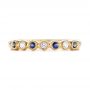 14k Yellow Gold Blue Sapphire And Diamond Stackable Ring - Top View -  104575 - Thumbnail