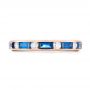 18k Rose Gold 18k Rose Gold Blue Sapphire And Diamond Wedding Band - Top View -  103755 - Thumbnail
