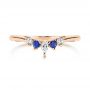 14k Rose Gold 14k Rose Gold Blue Sapphire And Diamond Wedding Band - Top View -  106269 - Thumbnail
