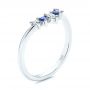  Platinum Blue Sapphire And Diamond Wedding Band - Three-Quarter View -  106269 - Thumbnail