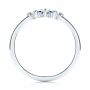 14k White Gold 14k White Gold Blue Sapphire And Diamond Wedding Band - Front View -  106269 - Thumbnail