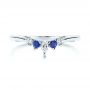  Platinum Blue Sapphire And Diamond Wedding Band - Top View -  106269 - Thumbnail