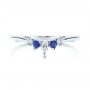 18k White Gold 18k White Gold Blue Sapphire And Diamond Wedding Band - Top View -  106269 - Thumbnail