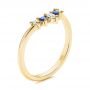 14k Yellow Gold 14k Yellow Gold Blue Sapphire And Diamond Wedding Band - Three-Quarter View -  106269 - Thumbnail