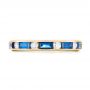 18k Yellow Gold 18k Yellow Gold Blue Sapphire And Diamond Wedding Band - Top View -  103755 - Thumbnail