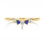 18k Yellow Gold 18k Yellow Gold Blue Sapphire And Diamond Wedding Band - Top View -  106269 - Thumbnail