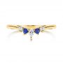 18k Yellow Gold 18k Yellow Gold Blue Sapphire And Diamond Wedding Band - Top View -  106269 - Thumbnail