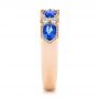 14k Rose Gold 14k Rose Gold Blue Sapphire And Diamond Wedding Ring - Side View -  105421 - Thumbnail