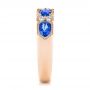 18k Rose Gold 18k Rose Gold Blue Sapphire And Diamond Wedding Ring - Side View -  105421 - Thumbnail