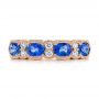 14k Rose Gold 14k Rose Gold Blue Sapphire And Diamond Wedding Ring - Top View -  105421 - Thumbnail