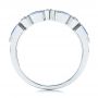 18k White Gold 18k White Gold Blue Sapphire And Diamond Wedding Ring - Front View -  105421 - Thumbnail