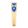 14k Yellow Gold 14k Yellow Gold Blue Sapphire And Diamond Wedding Ring - Side View -  105421 - Thumbnail