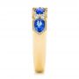 18k Yellow Gold 18k Yellow Gold Blue Sapphire And Diamond Wedding Ring - Side View -  105421 - Thumbnail