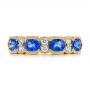 14k Yellow Gold 14k Yellow Gold Blue Sapphire And Diamond Wedding Ring - Top View -  105421 - Thumbnail