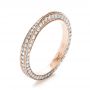 18k Rose Gold 18k Rose Gold Bright Cut Diamond Eternity Band - Three-Quarter View -  1153 - Thumbnail