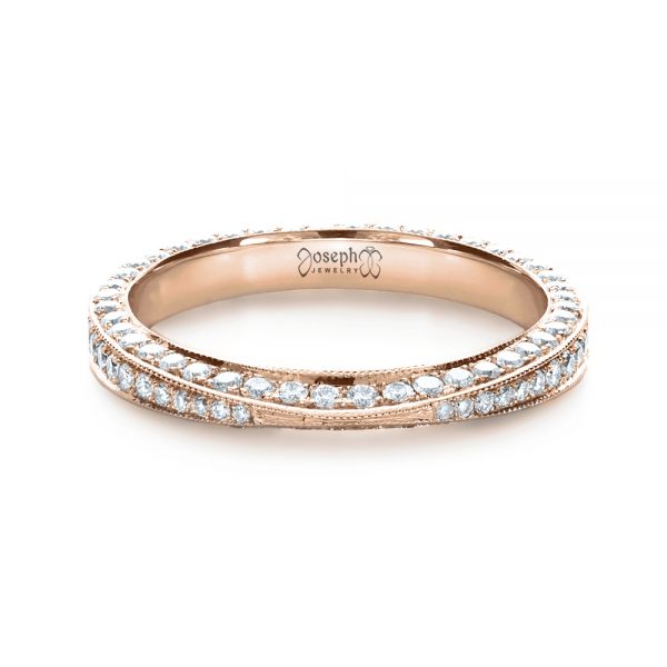 14k Rose Gold 14k Rose Gold Bright Cut Diamond Eternity Band - Flat View - 1153