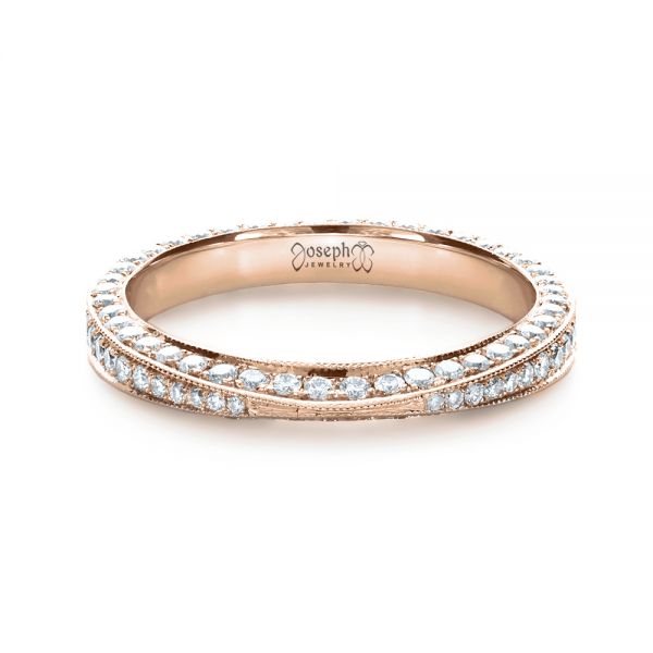 14k Rose Gold 14k Rose Gold Bright Cut Diamond Eternity Band - Flat View -  1153