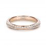 18k Rose Gold 18k Rose Gold Bright Cut Diamond Eternity Band - Flat View -  1153 - Thumbnail